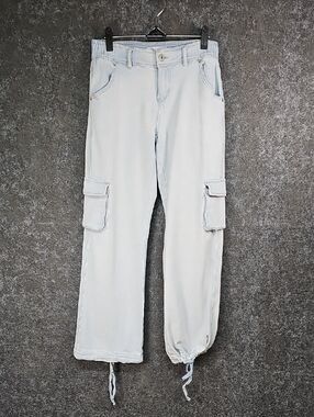 Vanilla Star Cargo Jogger Jeans, Light Bleached Wash, Cotton Blend, Size Zero